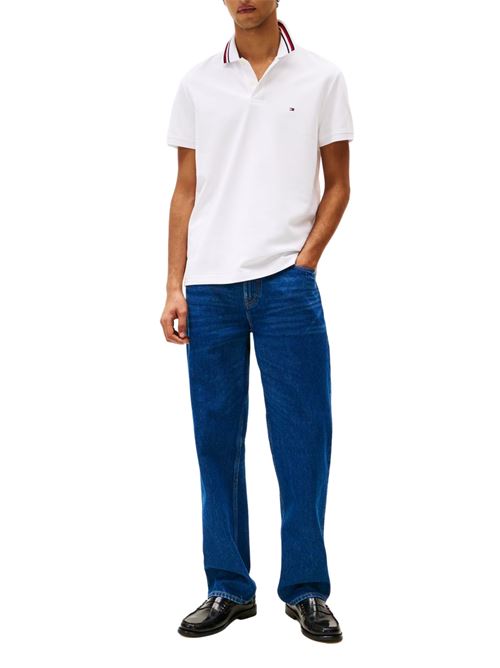Polo uomo bianca in cotone Tommy Hilfiger | MW0MW38484YBR